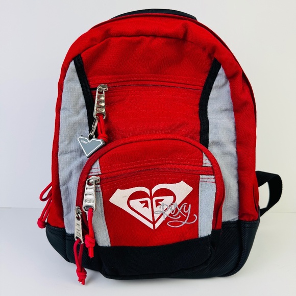 SOLD ROXY Quiksilver Multi-Pocket Small Backpack Rubber Bottom & Top Handle READ - Picture 1 of 10